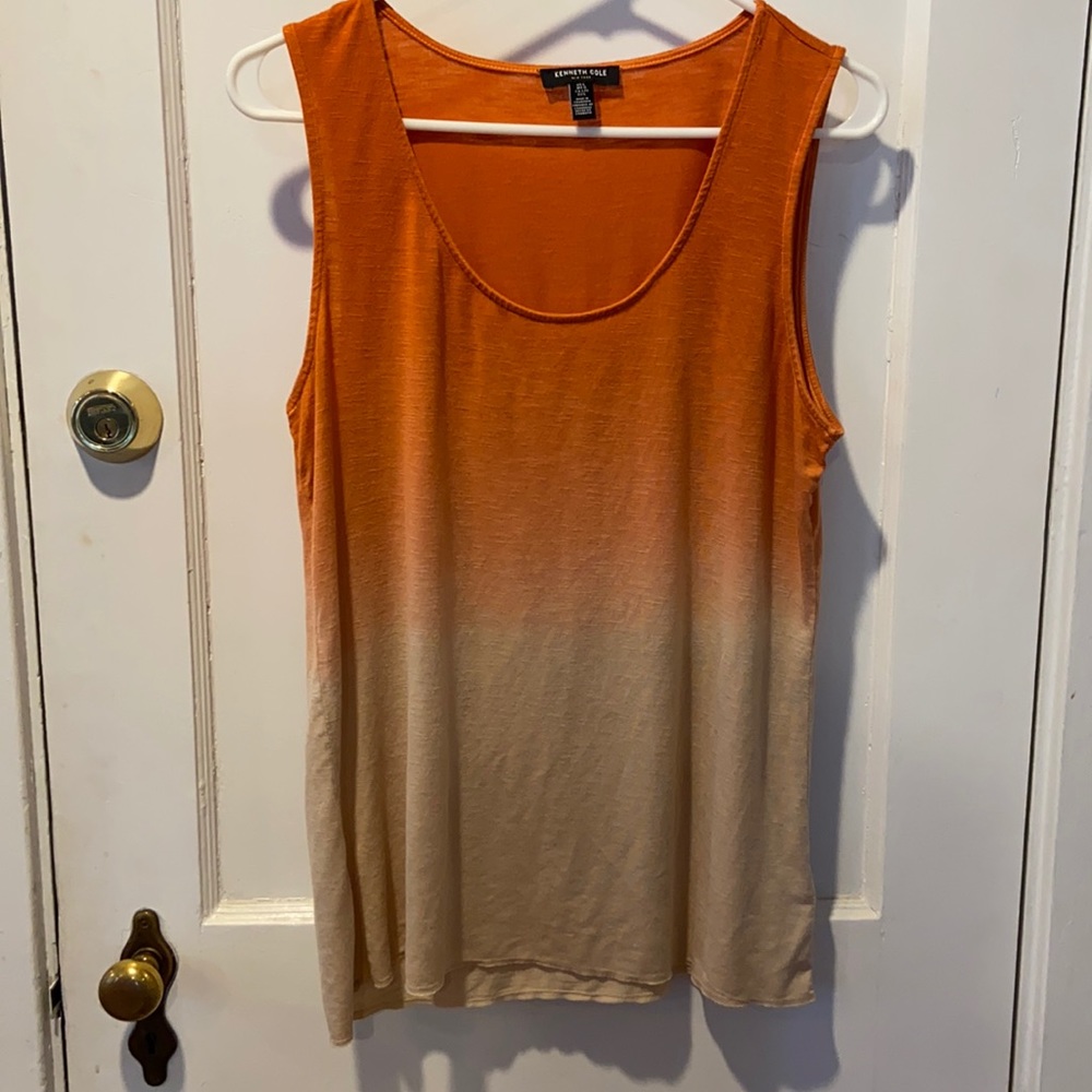 Orange ombré to light tan tank top